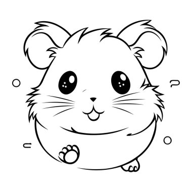 Sevimli hamster. Çocuklar için boyama kitabı. Vektör illüstrasyonu.