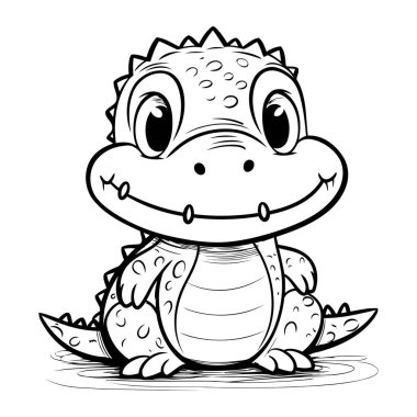 Şirin Timsah Çizgi Filmi Maskot Karakteri Vektör İllüstrasyonu