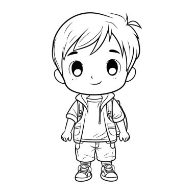 Sevimli küçük çocuk çizgi film vektör illüstrasyon grafik tasarım vektör çizim grafik tasarımı