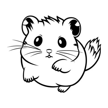 Hamster çizgi film ikonu. Hayvan şirinliği ve yaratık teması. İzole tasarım. Vektör illüstrasyonu