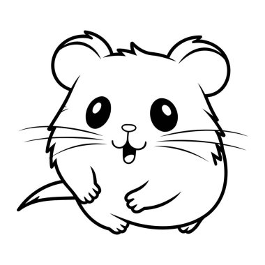 Renklendirme Kitabı için Sevimli Hamster Çizgi Filmi Karakteri