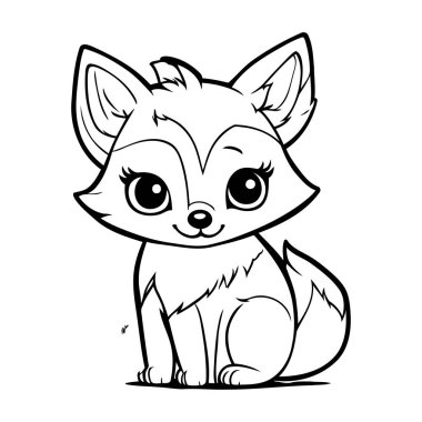 Sevimli Tilki Hayvan Boyama Kitabı 'nın Renkli Sayfa Özeti