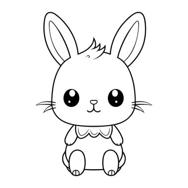 sevimli küçük tavşan kawaii karakter çizimi tasarımı