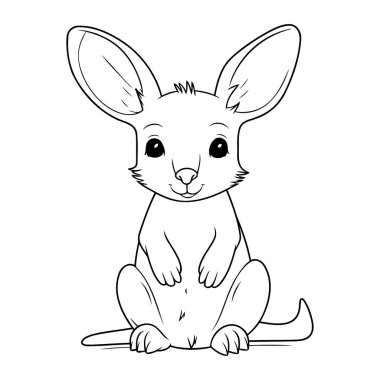 Kanguru. Çocuklar için boyama kitabı. Vektör illüstrasyonu.