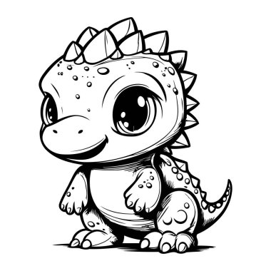 Şirin Çizgi Film Dinozoru 'nun vektör çizimi. Beyaz arkaplanda izole.