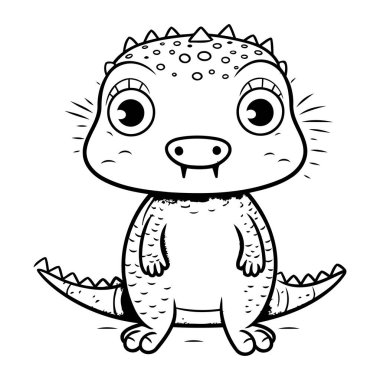 Tatlı bebek timsah. Çocuklar için boyama kitabı için Vektör illüstrasyonu.