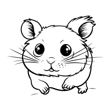 Tatlı hamster çizgi film vektör çizimi. El yapımı hamster..