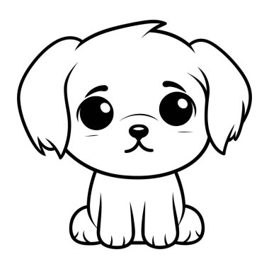 Şirin küçük köpek maskotu karakter vektör illüstrasyon tasarımı tasarımı