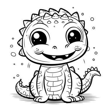 Tatlı Timsah Hayvan Karakterleri Kitabı 'nın Siyah ve Beyaz Çizgi Filmleri