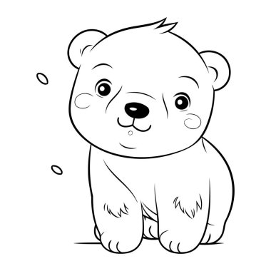 Sevimli küçük ayı. Çocuklar için boyama kitabı. Vektör illüstrasyonu