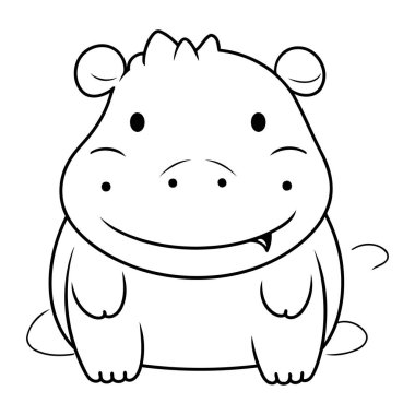 Su aygırı. Çocuklar için boyama kitabı. Vektör illüstrasyonu.