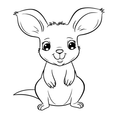 Çocuklar için şirin kanguru boyama kitabı. Vektör illüstrasyonu