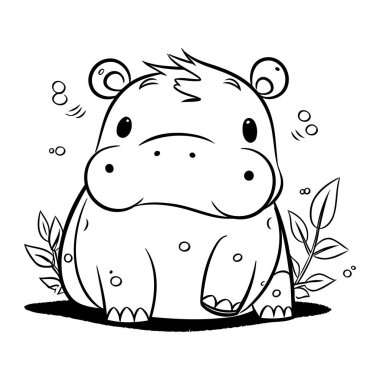 Beyaz Arkaplanda Güzel Çizgi Film Kedi Rengi Sayfası İzole Edildi