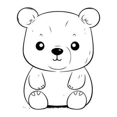 Tatlı çizgi film ayısı. Boyama kitabı için Vektör illüstrasyonu.