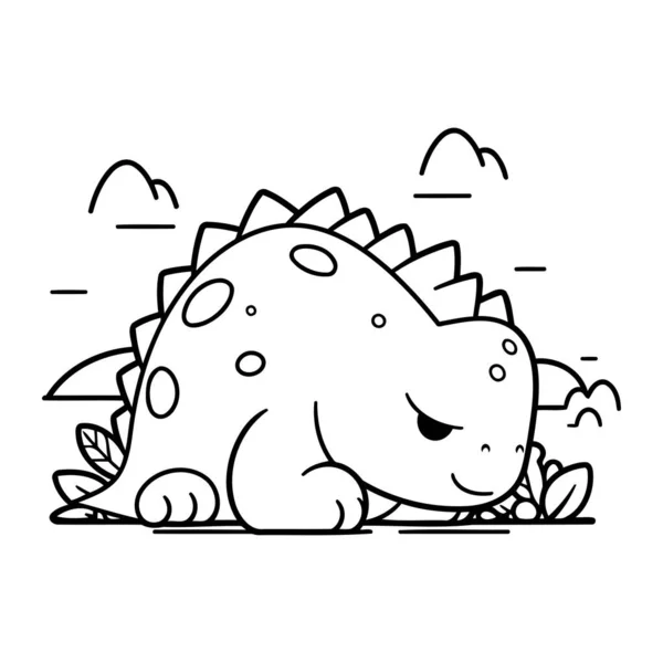 Cute Dinosaur Vector Illustration Cartoon Stegosaurus — Stock Vector