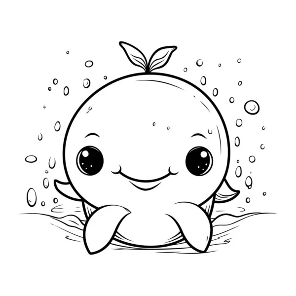 Tartaruga Bebê Desenho Animado Bonito Água Ilustração Vetorial Isolada Sobre — Vetor de Stock
