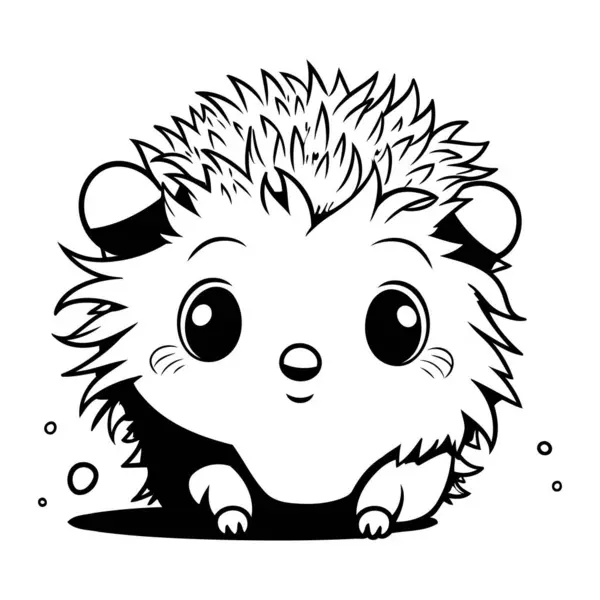 Cute Cartoon Hedgehog Vector Illustration Isolated White Background — Stock Vector