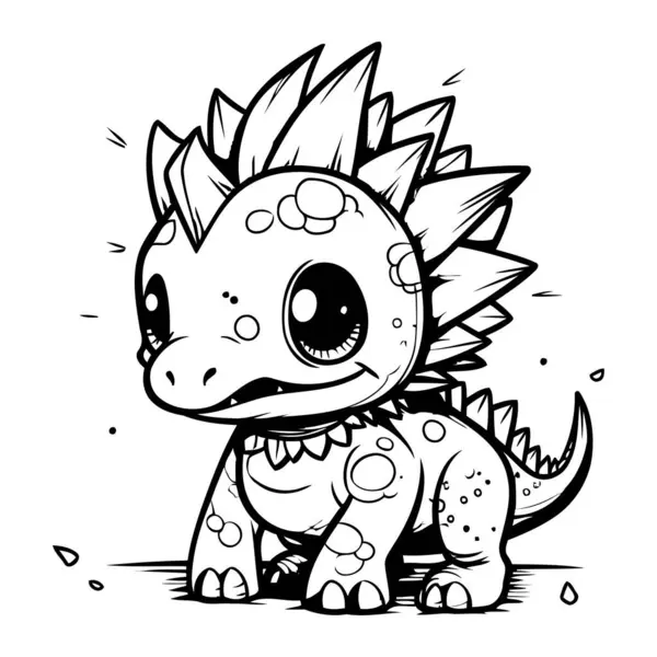 Çocuklar için boyama kitabı. Şirin dinozor. Vektör illüstrasyonu.