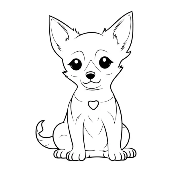 Chihuahua Bonito Dos Desenhos Animados Ilustração Vetorial Sobre Fundo Branco — Vetor de Stock