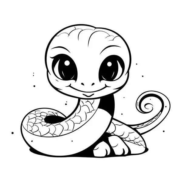 Bonita Serpiente Dibujos Animados Ilustración Vectorial Aislada Sobre Fondo Blanco — Vector de stock
