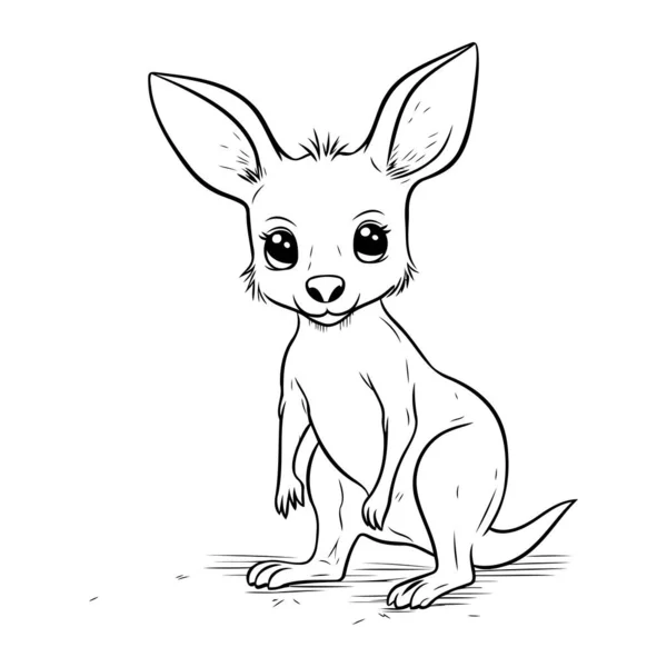 Şirin Kanguru Çizgi Filmi Vektör Çizimi Yapımı Kanguru — Stok Vektör