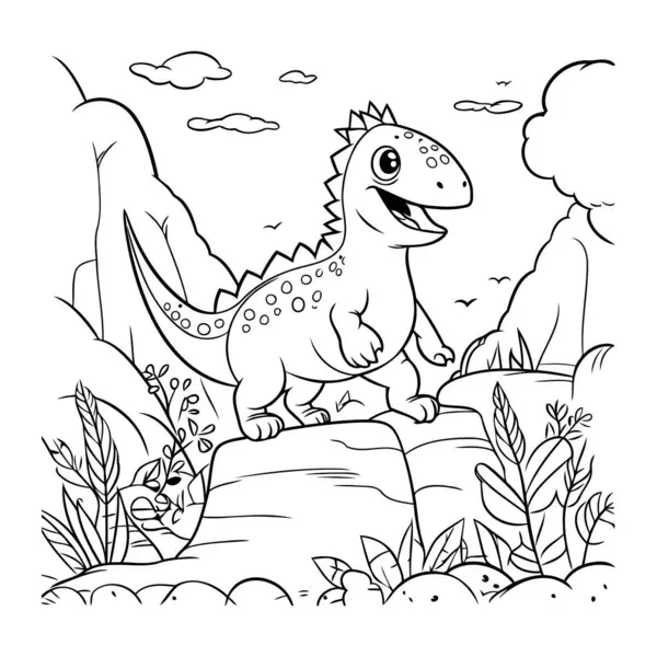 Dinosaurier Zeichentrickfilm Jurassic Kindheit Spielen Spaß Kinderspiel Und Objekt Thema — Stockvektor