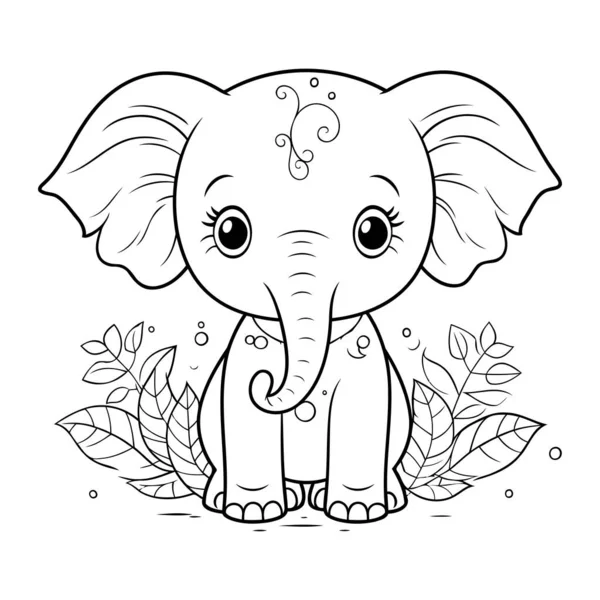 Colouring Page/ Colouring Book Elephant. Grade Easy Suitable for Kids Stock  Vector - Illustration of children, adult: 100958566