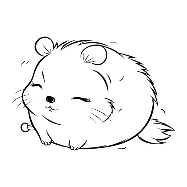 Hamster Bonito Isolado Fundo Branco Ilustração Vetorial Para Seu Design — Vetor de Stock