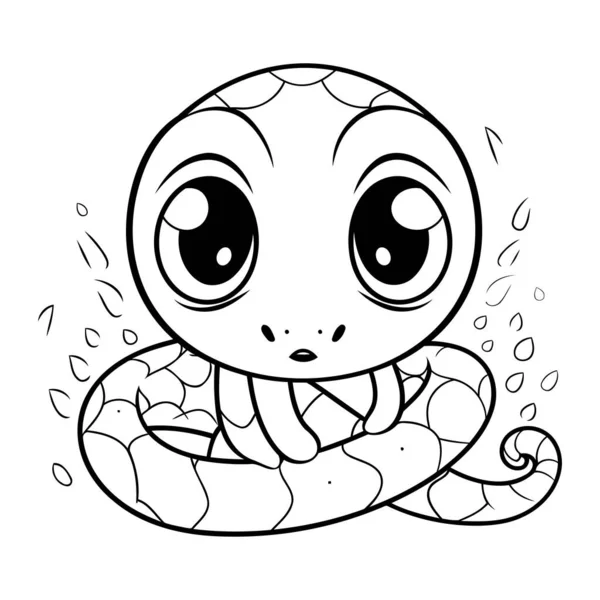 Cute Baby Snake Coloring Book Children Vector Illustration — Stock Vector
