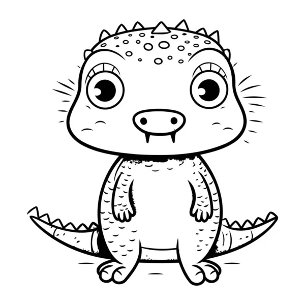 Crocodilo Bebé Giro Ilustração Vetorial Para Colorir Livro Para Crianças —  Vetores de Stock
