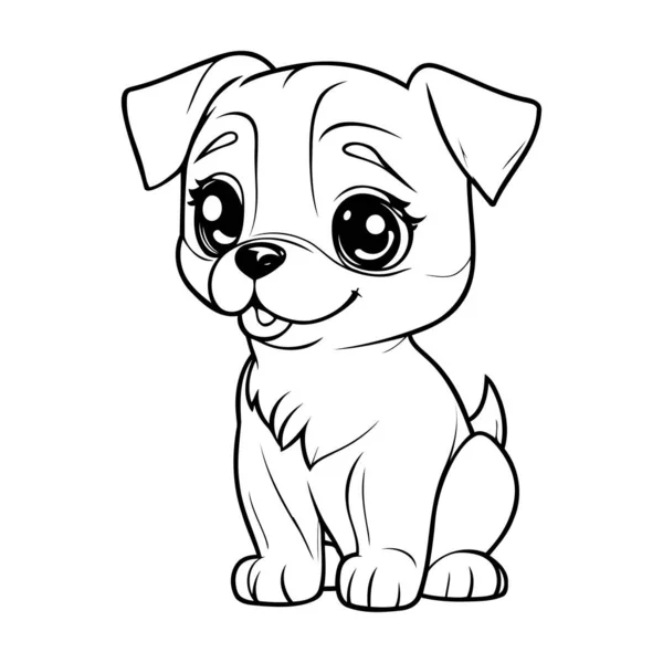 Lindo Perro Dibujos Animados Ilustración Vectorial Aislada Sobre Fondo Blanco — Vector de stock