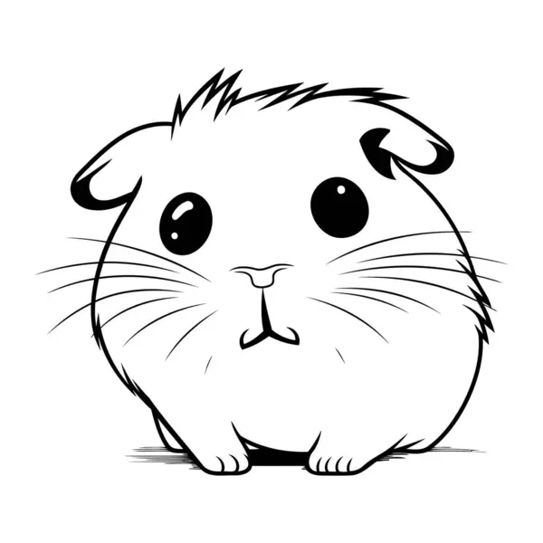 Vector Illustration Hamster White Background Cute Hamster — Stock Vector