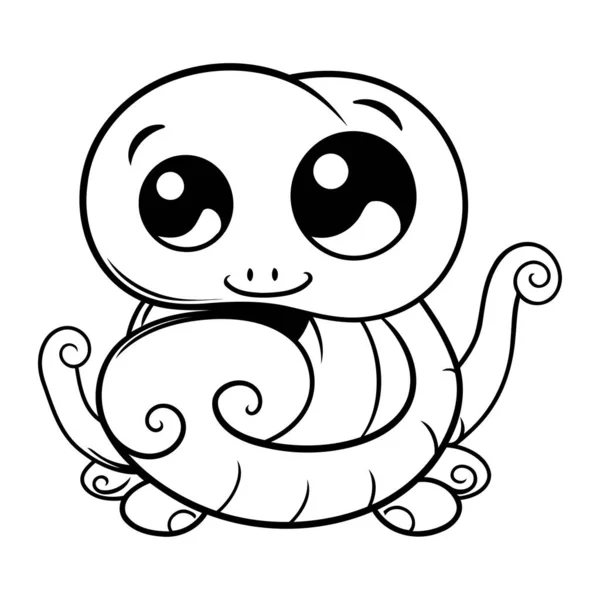 Coloring Pages Children Cute Cartoon Monster Vector Illustration — Stock Vector