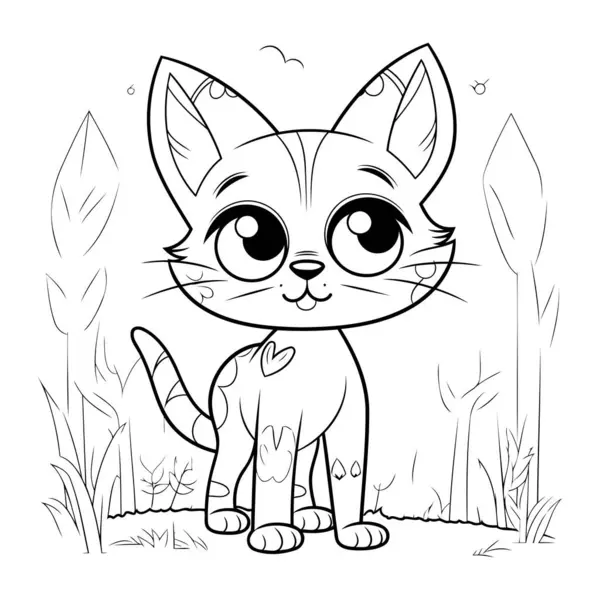 Drawing and Paint Cute Cartoon Cat. Educational Game for Kids Stock Vector  - Illustration of template, safari: 116683717
