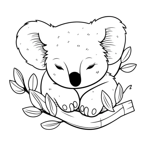 Desenho Desenho Animado Koala Animal Bonito Zoológico Vida Natureza Fauna — Vetor de Stock