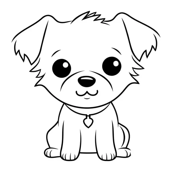 Lindo Perro Dibujos Animados Ilustración Vectorial Aislada Sobre Fondo Blanco — Vector de stock