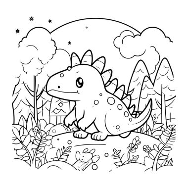 Dinozor çizgi film tasarımı. Kawaii sevimli karakter komik ve duygu yüklü tema Vektör illüstrasyonuName