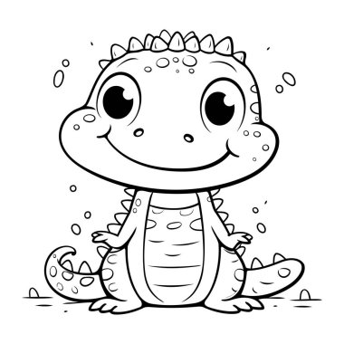 Tatlı bebek timsah. Vektör çizimi. Çocuklar için boyama kitabı.