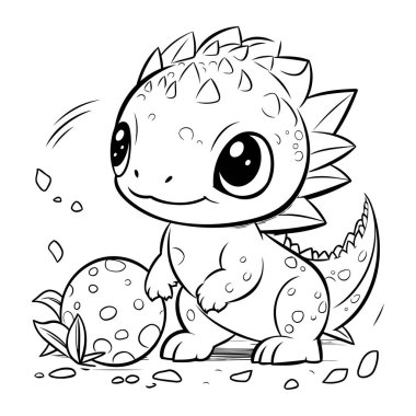 Beyaz arka planda izole edilmiş şirin çizgi film ayısı. Boyama kitabı için Vektör illüstrasyonu.