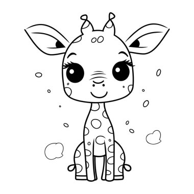 Çocuklar için boyama kitabı. Zürafa. Vektör İllüstrasyonu.