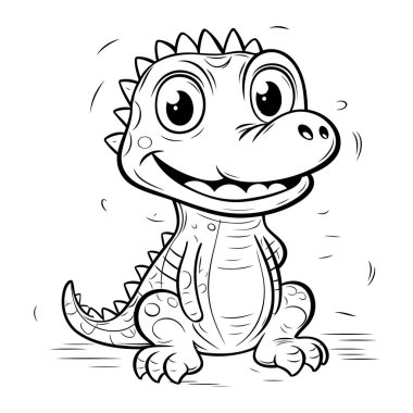 Renklendirme Kitabı için Şirin Bebek Dinozor Çizgi Filmi Karakteri