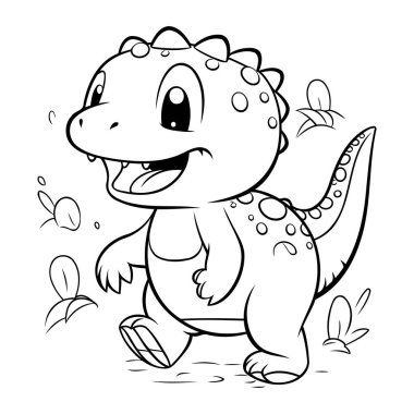 Renklendirme Kitabı için Şirin Dinozor Çizgi Filmi Karakteri