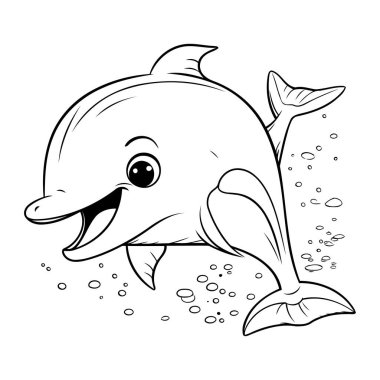 Çocuklar için boyama kitabı. Yunus. Çocuklar için boyama sayfası.