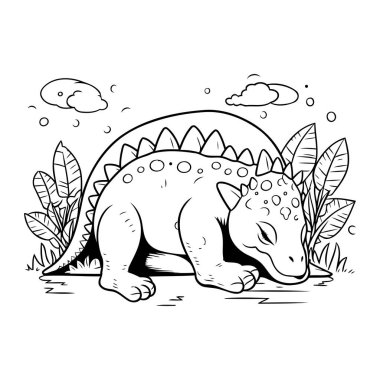 Boyama Kitabı ya da Sayfa için Sevimli Çizgi Film Kedisi Çizimi