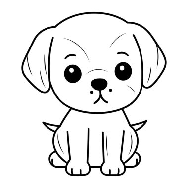 Şirin küçük köpek maskotu karakter vektör illüstrasyon tasarımı tasarımı