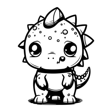 Şirin Dinozor Çizgi Film Maskotu Karakteri. Vektör İllüstrasyonu.