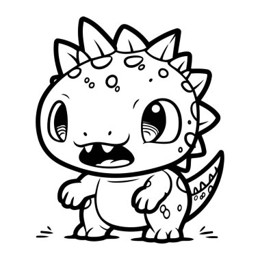 Şirin Dinozor 'un vektör çizimi. Beyaz arkaplanda izole.