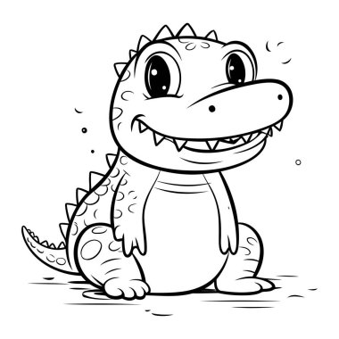 Çocuklar için boyama kitabı. Tatlı timsah. Vektör illüstrasyonu