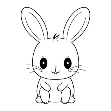 Şirin tavşan hayvan çizgi filmi vektör çizimi grafik tasarım vektör çizimi grafik tasarımı