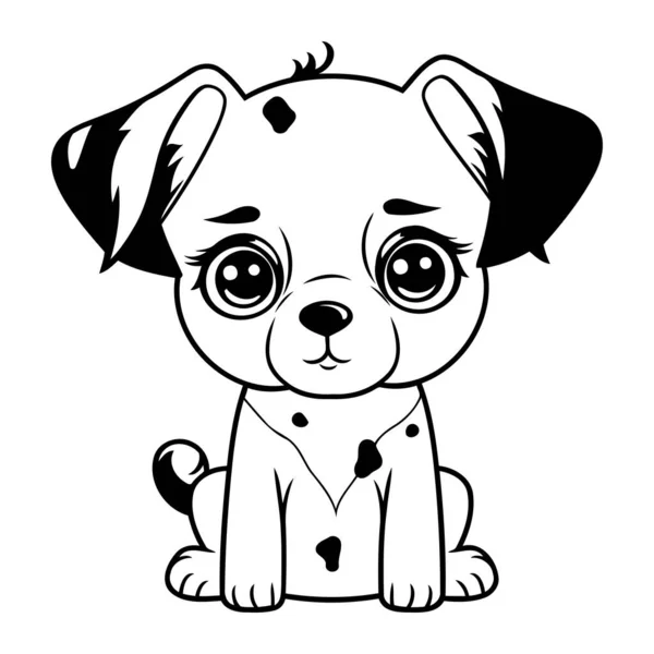 Lindo Perro Dibujos Animados Sobre Fondo Blanco Vector Ilustración Diseño — Vector de stock